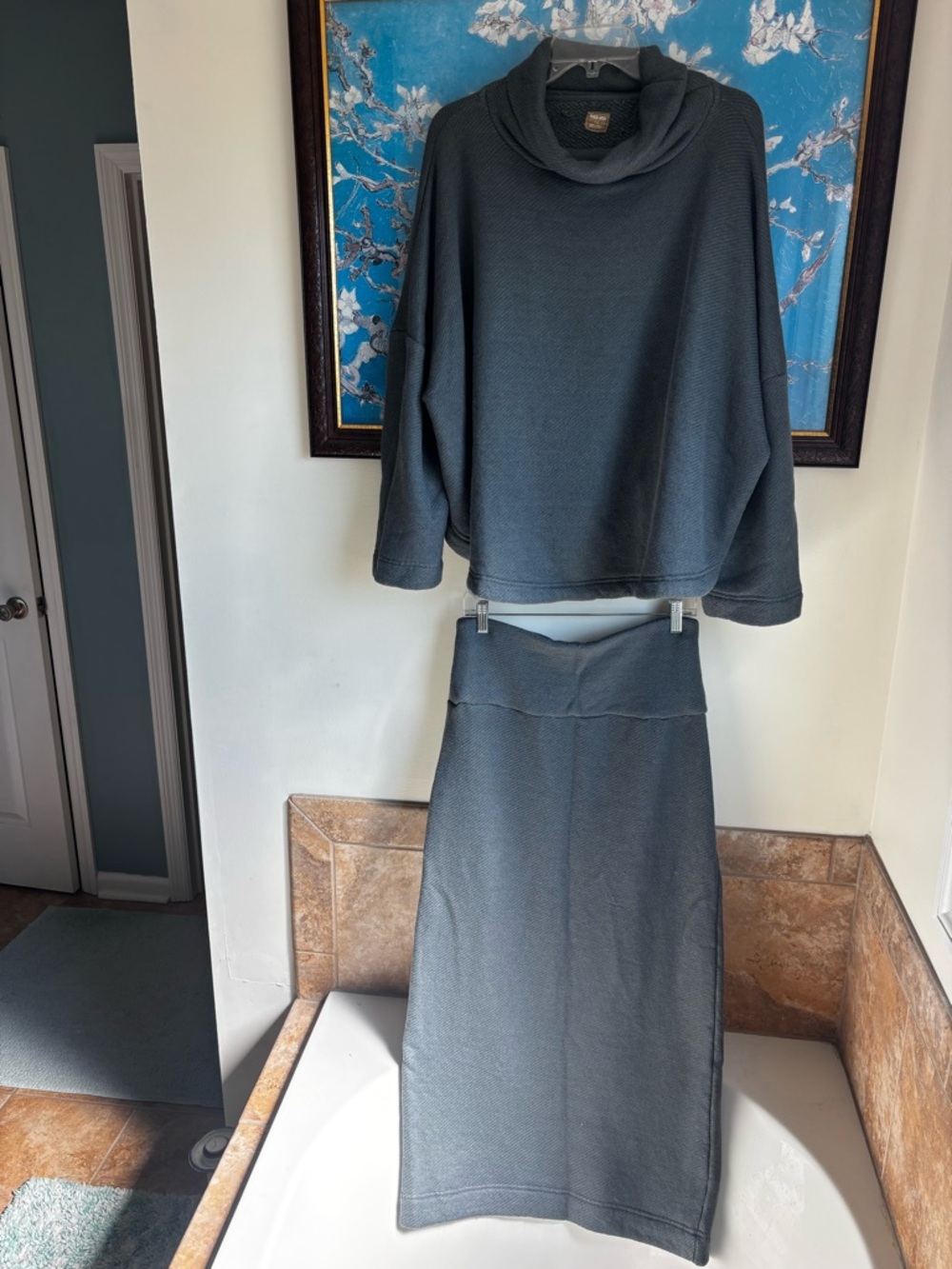Free People Charcoal Gray Knit Maxi Skirt